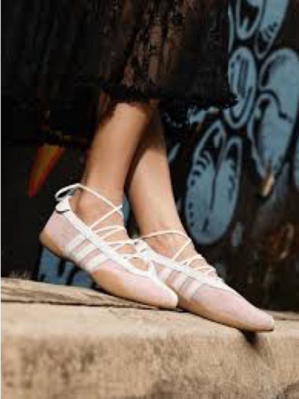 adidas Pink and White Ballet-Style Flats - Picture 3 of 8